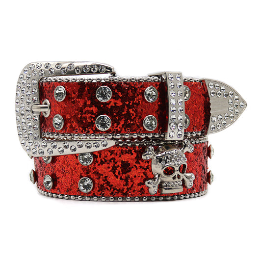 Cinturón Ancho para Hombre con Calavera de Cristales - Image 9