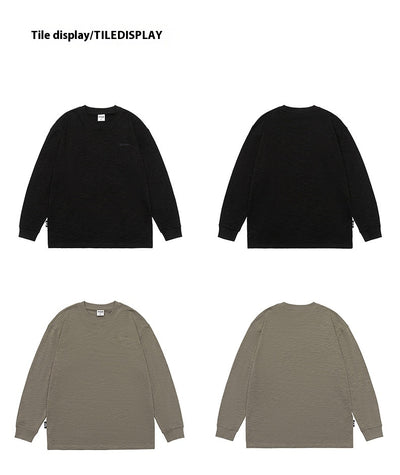 Camiseta de Algodón Pima con Bordado Minimalista - Manga Larga Cuello Redondo - Image 12