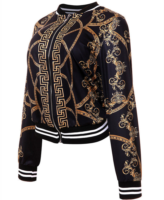 Chaqueta Deportiva con Estampado y Cierre, Cuello Tipo Béisbol - Image 18