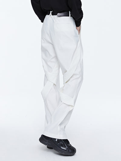 Pantalones Rectos Acampanados con Drapeado Casual - Image 5