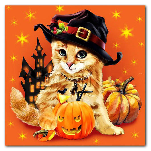 Pintura de Diamantes Gato Halloween Cuadrado - Arte Relajante y Decorativo - Image 34