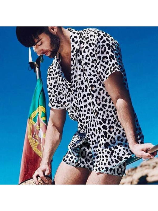 Conjunto Playero Leopardo para Hombre - Camiseta y Shorts Cómodos - Image 3