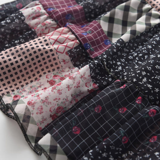 Vestido Infantil Estampado Patchwork Manga Corta - Image 22