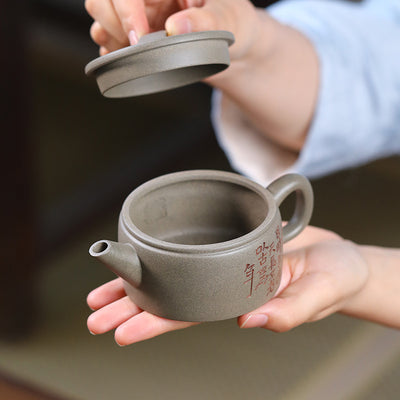 Tetera Artesanal de Barro Púrpura con Boca Ancha - Té Premium Hanwa - Image 4