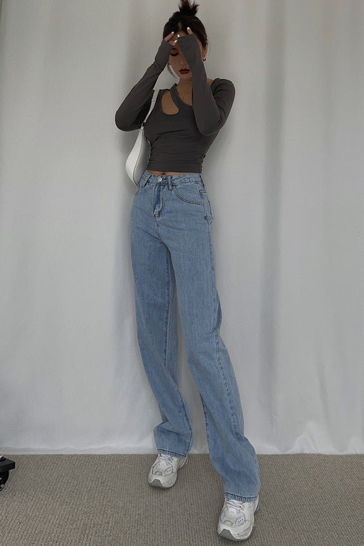 Jeans Talle Alto Efecto Drapeado para Mujer - Colección Otoño - Image 5