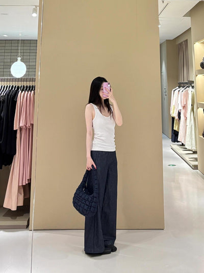 Pantalones Vaqueros Anchos con Cintura Elástica y Cordón Ajustable - Image 35