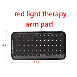 Two red light therapy wristbands with multiple bright LED lights and black adjustable straps, emitting a red glow. - Image 10