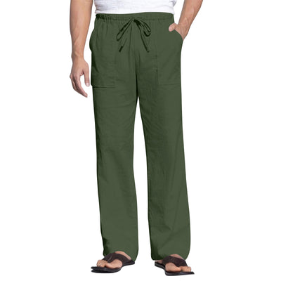 Pantalones de Playa para Hombre en Algodón y Lino con Cintura Elástica - Image 25