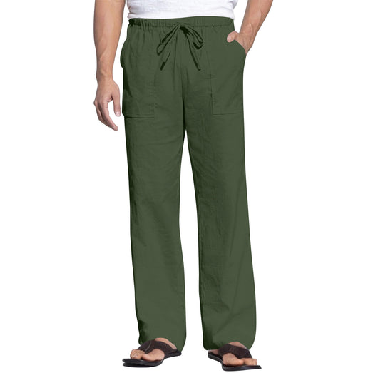 Pantalones de Playa para Hombre en Algodón y Lino con Cintura Elástica - Image 25