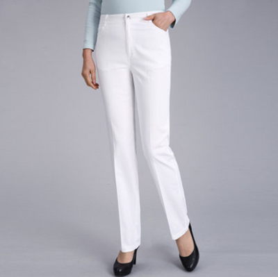 Pantalón Blanco de Cintura Alta Recto y Holgado - Image 5