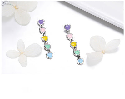 Aretes de Corazón Arcoíris Hipoalergénicos - Image 7