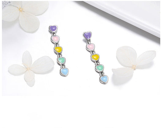 Aretes de Corazón Arcoíris Hipoalergénicos - Image 7