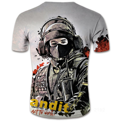 Playera Warrior Digital 3D Estilo Europeo Americana para Hombre - Image 4