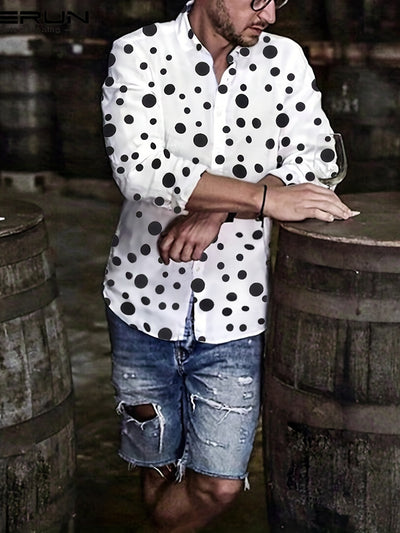 Camisa Manga Larga con Lunares - Estilo Casual Versátil para Hombres y Adolescentes - Image 2
