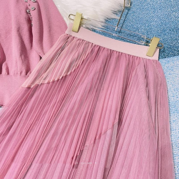 Conjunto Falda Mesh con Panel Superior