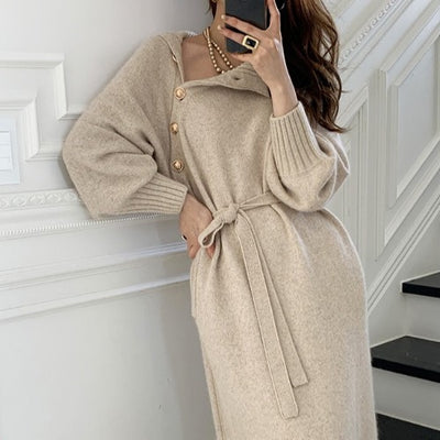 Vestido Tejido Holgado con Cintura Ajustable - Image 7