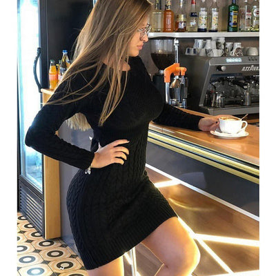 Vestido Camisero Elegante con Bolsillos Laterales para Invierno - Image 9