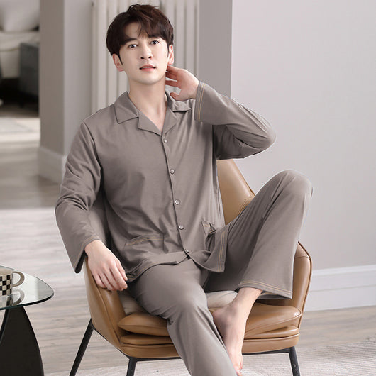 Pijama Cardigan Modal para Hombre - Conjunto Casual de Descanso