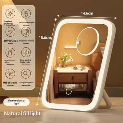 Espejo de Maquillaje LED para Dormitorio con Carga USB - Image 3