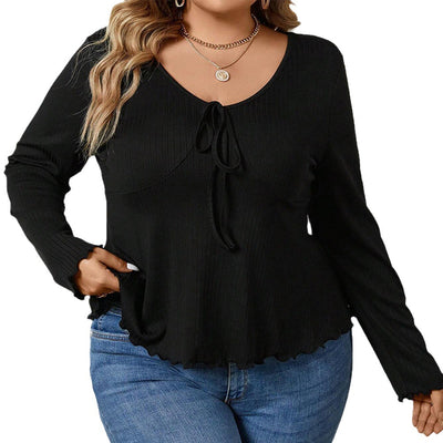 Blusa de Punto Escote V Casual con Cintura Definida - Image 5