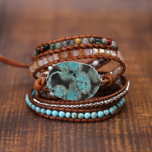 Pulsera de Piedra Marina Natural con Cuentas Estilo Europeo - Image 9