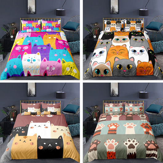 Juego de Sábanas Estampado 3D Animales Gatitos - Funda Nórdica de 3 Piezas - Image 6