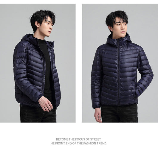 Chaqueta Acolchada Ligera con Capucha para Hombre - Abrigo Casual Cálido - Image 13