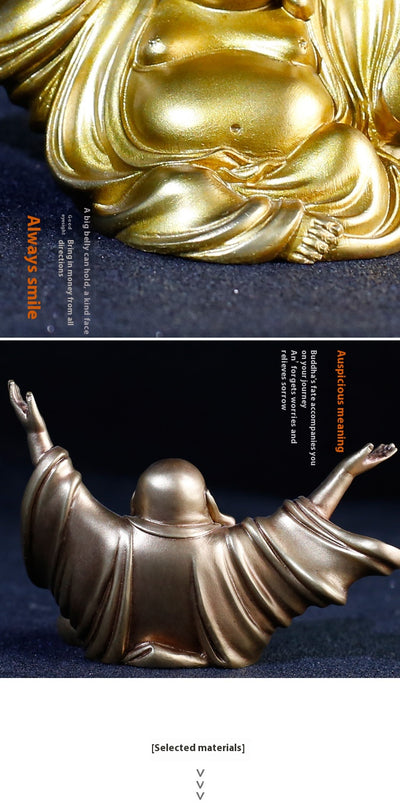 Decoración Buda Maitreya en Latón - Artesanía Exquisita para tu Auto - Image 9