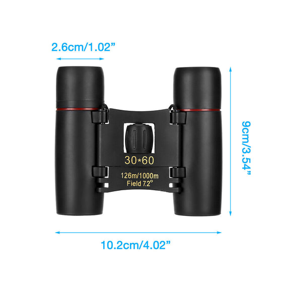 Binoculares 30x60 Compactos Plegables con Zoom para Viajes, Caza y Observación Diurna y Nocturna