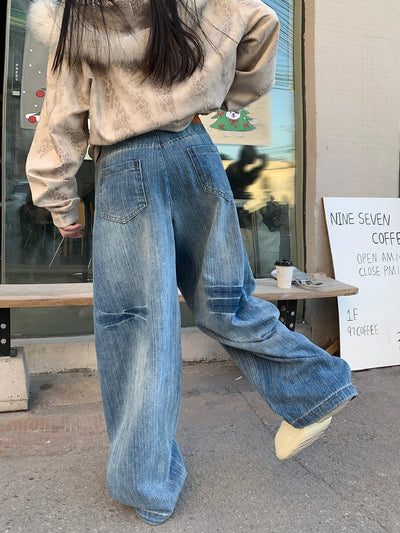 Jeans Machete Desgastados Lavados para Mujer Corte Holgado Tendencia - Image 18