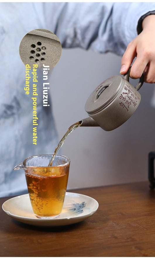 Tetera Artesanal de Barro Púrpura con Boca Ancha - Té Premium Hanwa - Image 14