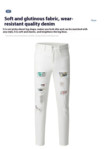 Jeans Rotos Delavados con Parches - Image 9