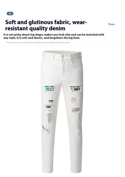 Jeans Rotos Delavados con Parches - Image 9