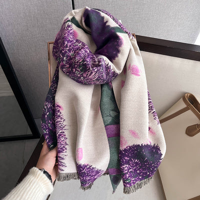 Bufanda de Cachemira Artificial Estampada para Mujer - Chal Grueso a Prueba de Viento - Image 2