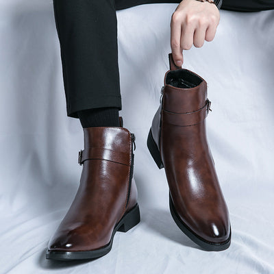 Botas Martin de Cuero Estilo Británico con Cierre Lateral para Hombre - Image 3