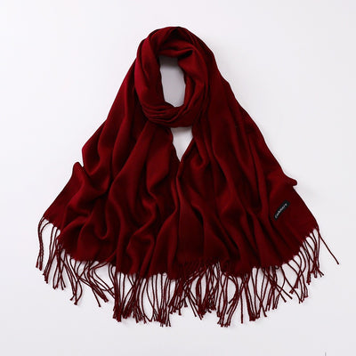 Bufanda Larga de Cashmira Suave - Color Liso para Otoño e Invierno - Image 14