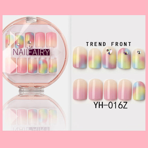 Uñas Postizas Coreanas Removibles Waterproof - Set 30 Piezas Manicura Instantánea