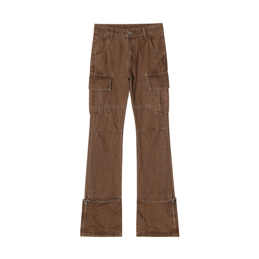 Pantalones Denim Casual Marrón para Mujer - Corte Moderno y Versátil - Image 4