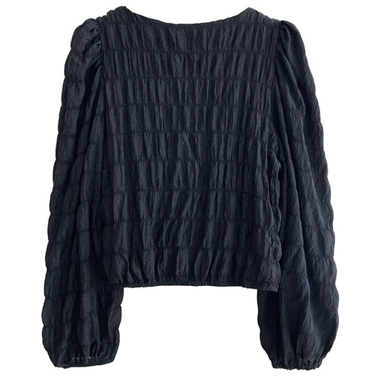 Blusa de Chifón con Escote V y Diseño Plisado - Image 24