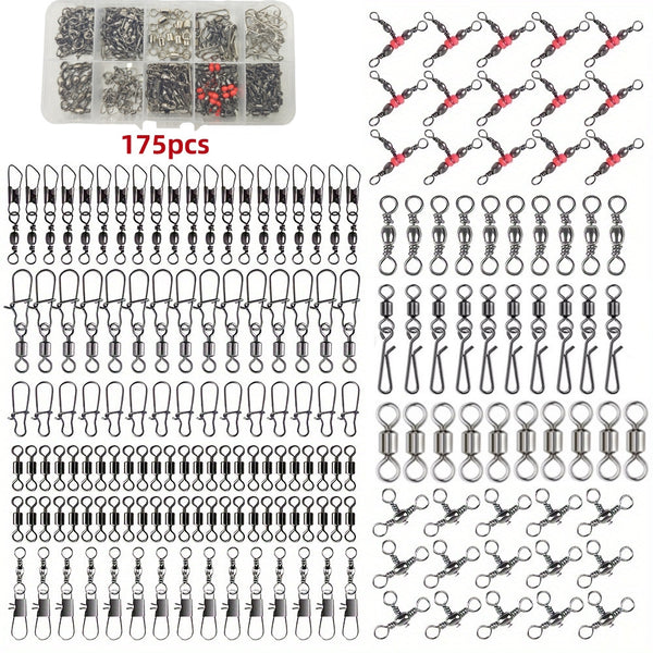 Kit de 175 Conectores de Pesca con Rodamientos de Bola
