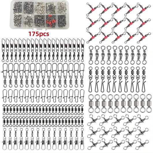 Kit de 175 Conectores de Pesca con Rodamientos de Bola