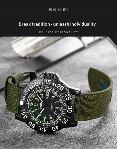 Reloj de Cuarzo Luminoso para Hombre con Calendario y Correa de Nylon - Image 12