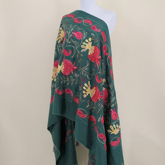 Chal de Cachemira con Bordado de Flor de Granada - Image 21