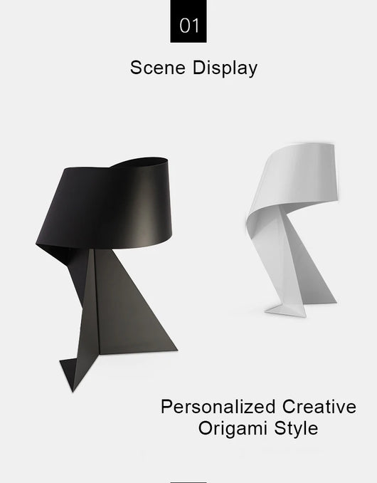 Lámpara Origami Blanco y Negro - Diseño Minimalista de Estudio - Image 8