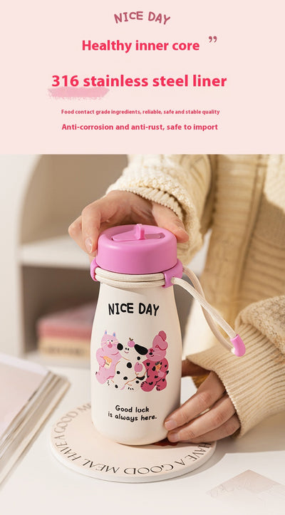 Vaso Térmico Portátil de Gran Capacidad con Pajilla para Mujeres - Image 11