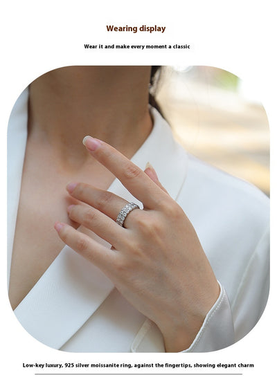 Anillo de Plata Esterlina S925 con Moissanita - Lujo Accesible para Influencers - Image 8