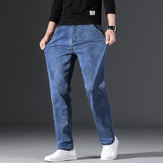 Jeans de Cintura Alta Elásticos para Hombre - Corte Recto Clásico - Image 7