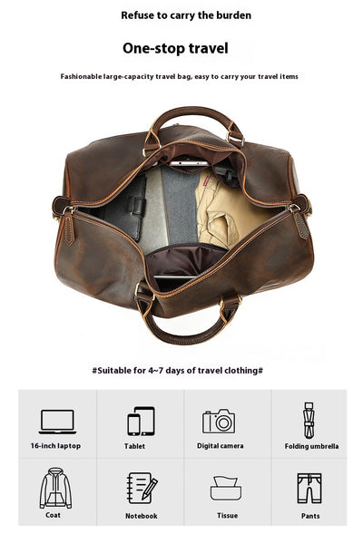 Bolso Bandolera de Cuero Vintage con Gran Capacidad para Viajes - Image 15