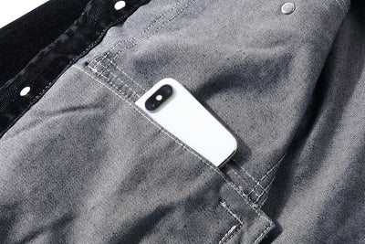 Chaqueta Denim Vintage con Paneles Texturizados para Hombre - Image 7