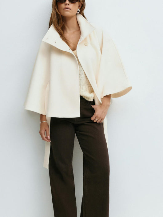 Abrigo Gabardina Cuello Alto Mujer - Diseño Minimalista - Image 14